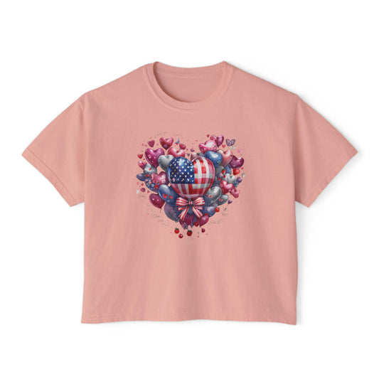 Love Heart Women's Boxy Tee, Valentine's Day Gift Shirt, Comfortable Casual Wear, Gift for Her, Love Inspired T-Shirt