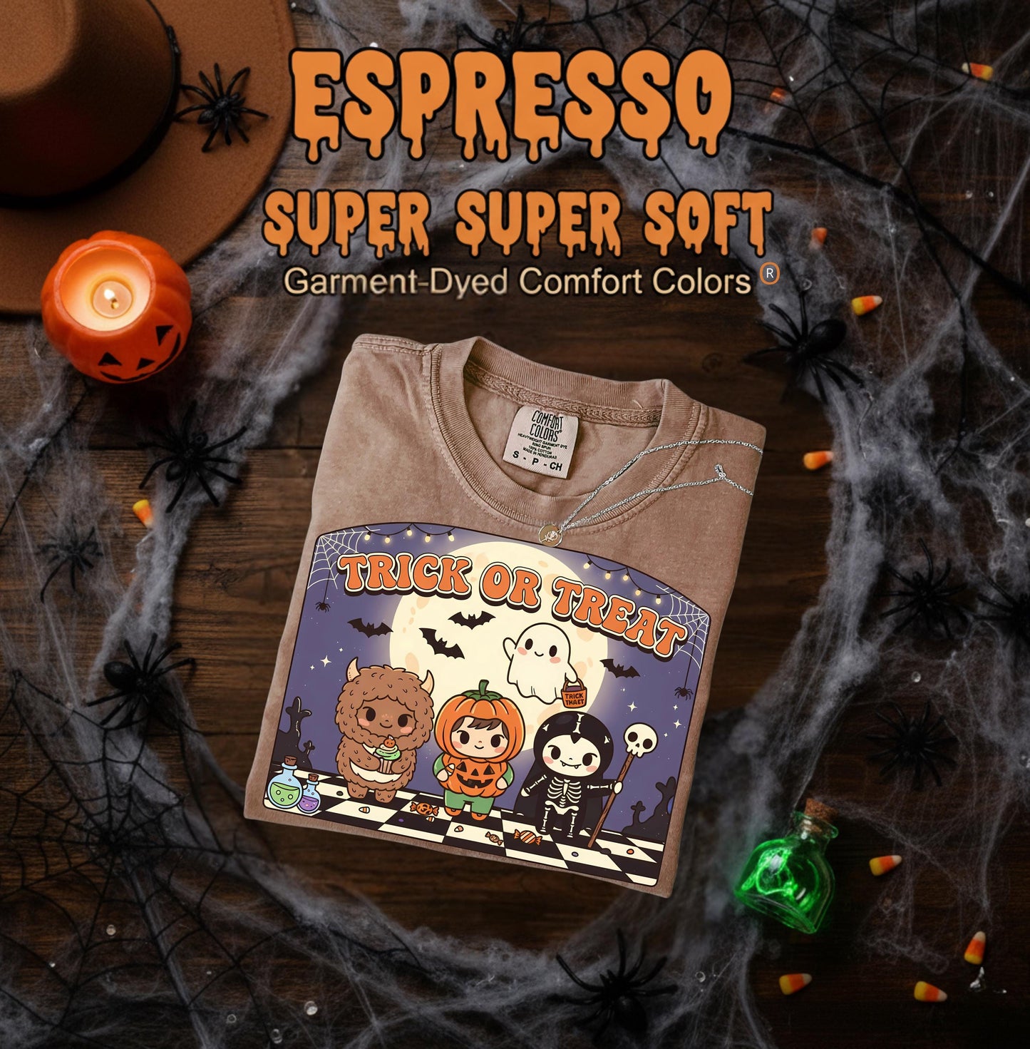 Kawaii Trick Or Treat T Shirt Cute Halloween Pumpkin Ghost Skeleton Monster Graphic Tee Unisex Spooky Labubu Shirt, Halloween,LaBubu Bunny