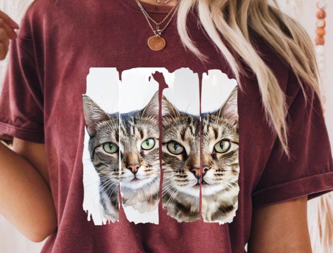 Cat Lover Unisex Tee, Cute Cat shirt, Funny Cat Gift, Animal Lover Apparel, Casual Tee for Pet Owners, Wise Cat Eyes Portrait T-Shirt