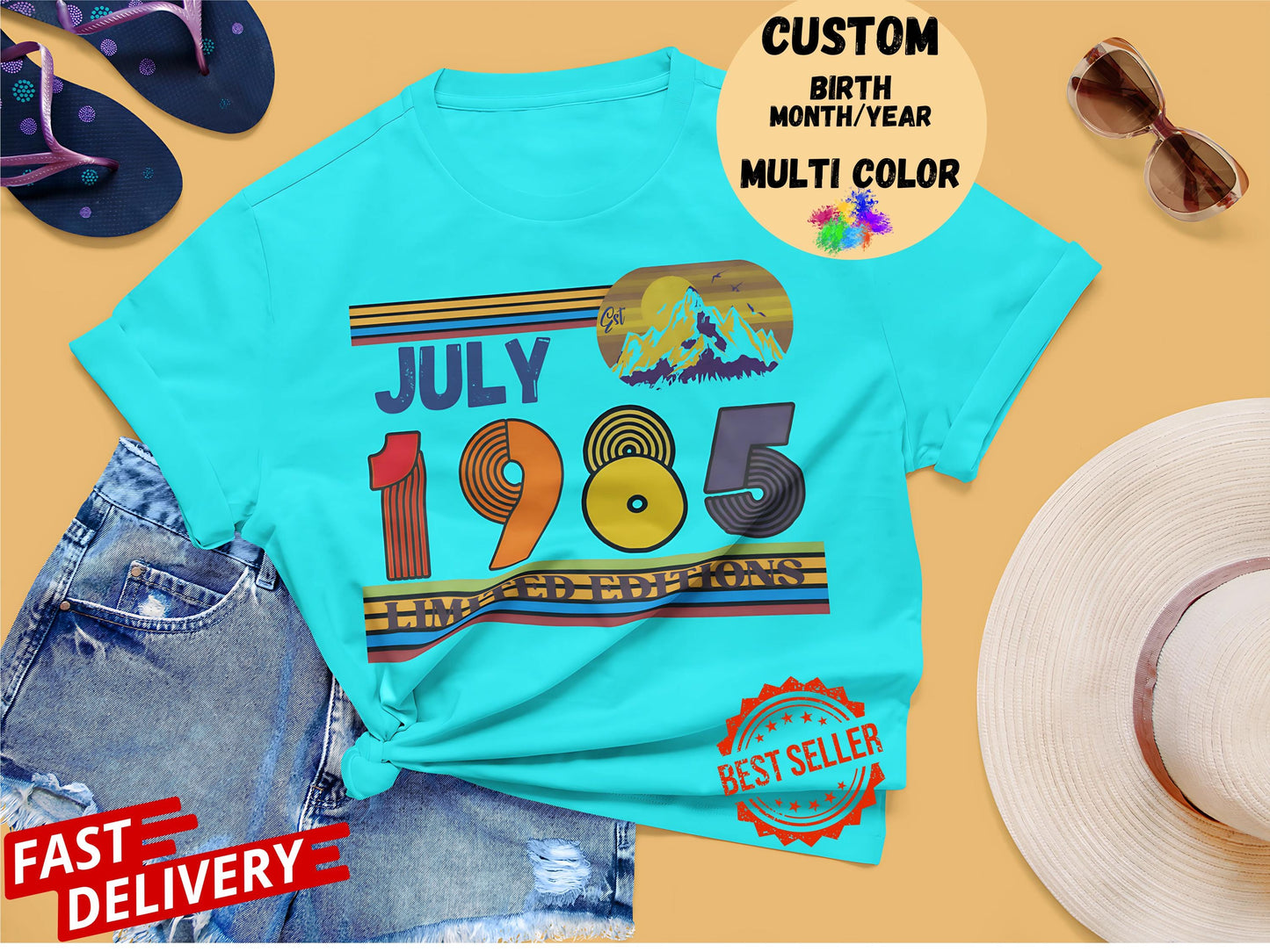 40th Birthday Retro Shirt, 1985 Birthday Sweatshirt Gift, 40 Years Bday Number Hoodie for Women / Men, Forties Bday Tee For Wife Or Husband