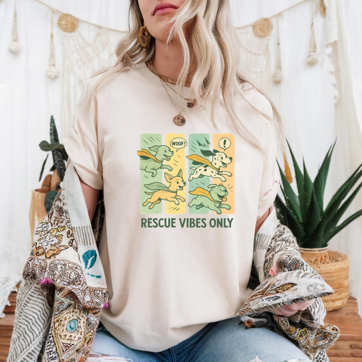 Rescue Vibes Only Tee Unisex Graphic T Shirt Dog Lover Shirt Pet Adoption Awareness Everyday Wear Gift for Animal Lovers Pet Lovers shirt