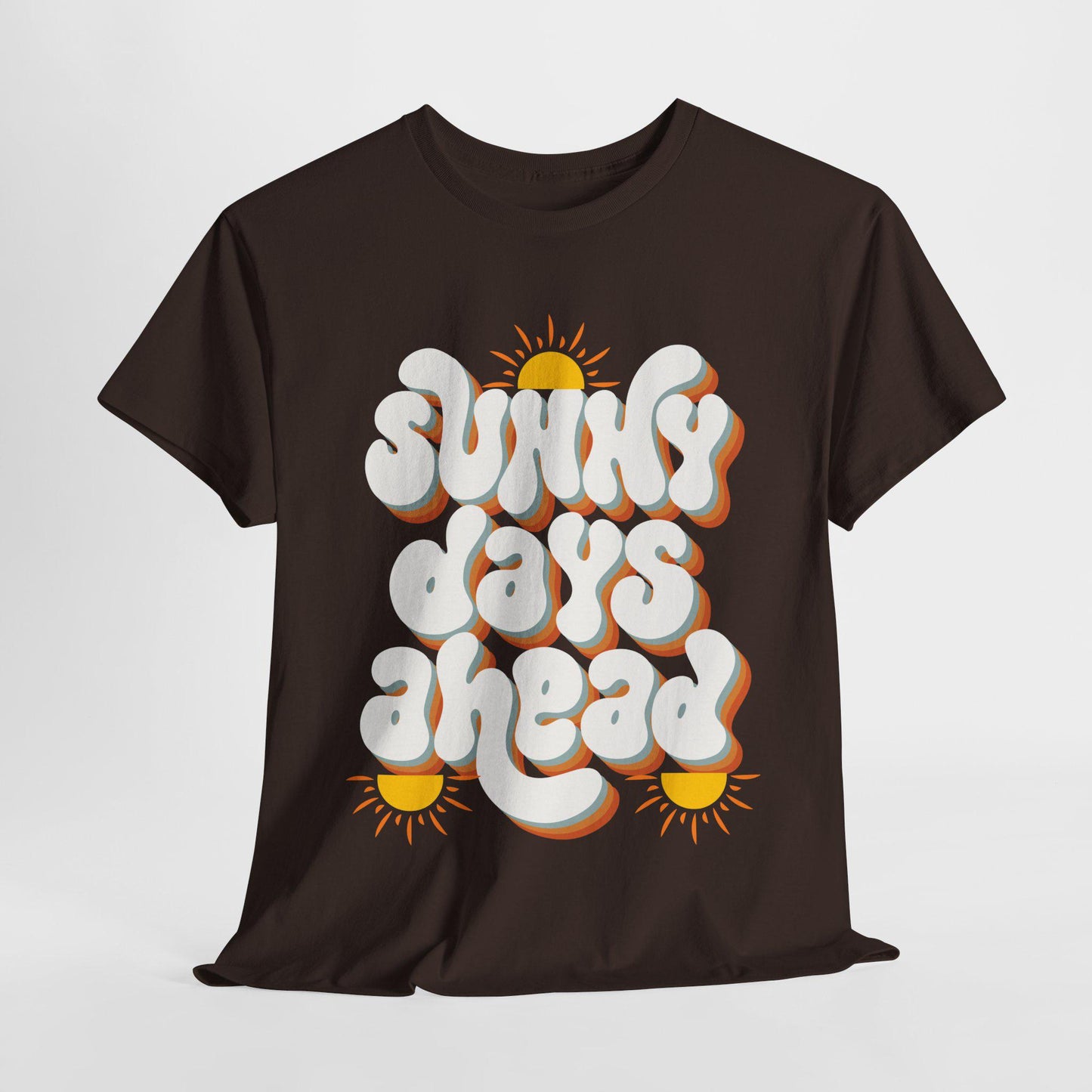 Sunny Days Ahead Unisex Heavy Cotton Tee, Graphic T-Shirt, Summer Vibes Shirt, Casual Wear, Gift for Friends, Positive Quote Tee