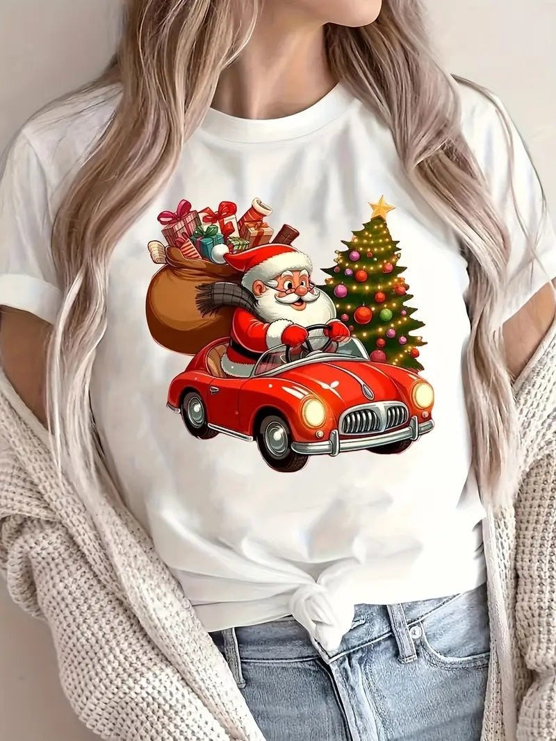 Christmas Tree Printing Casual All-match T-shirt Party