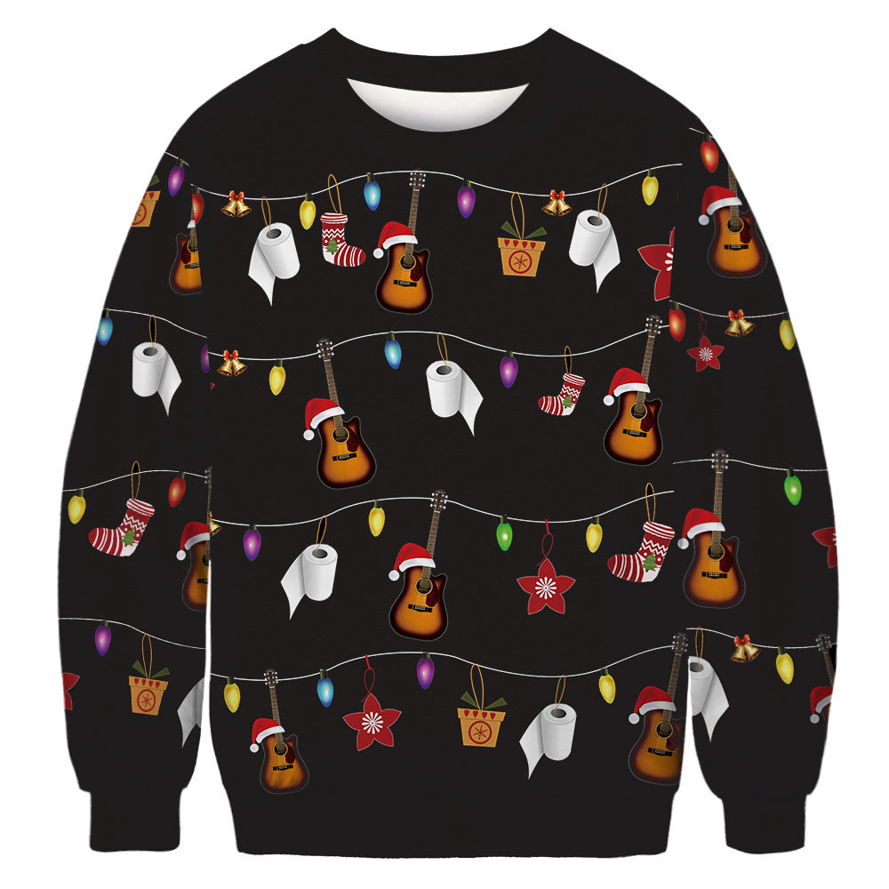 Men's And Women's Fashion Casual Christmas Digital Print Sweatshirt