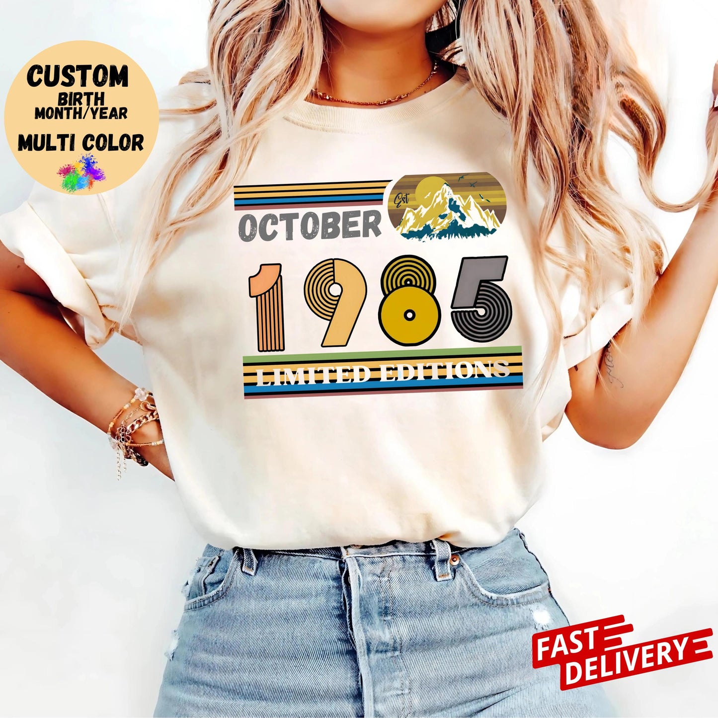 40th Birthday Retro Shirt, 1985 Birthday Sweatshirt Gift, 40 Years Bday Number Hoodie for Women / Men, Forties Bday Tee For Wife Or Husband