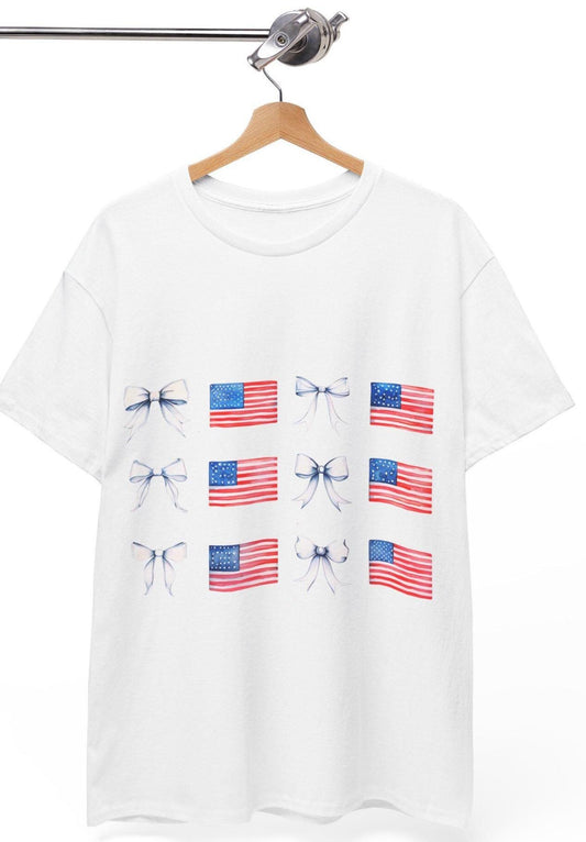 Patriotic Dragonfly T-Shirt - Unisex Heavy Cotton Tee, USA Flag Design, Independence Day, Summer BBQ, Casual Wear, Gifts for Him/Her