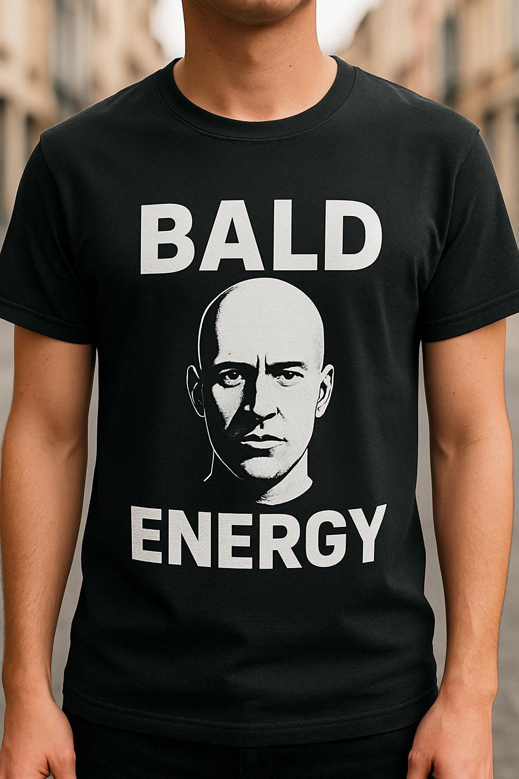 Bald Energy T Shirt Design Funny Printable Shirt for Men Sarcastic Bald Guy Quote Digital Download for Iron On Transfer