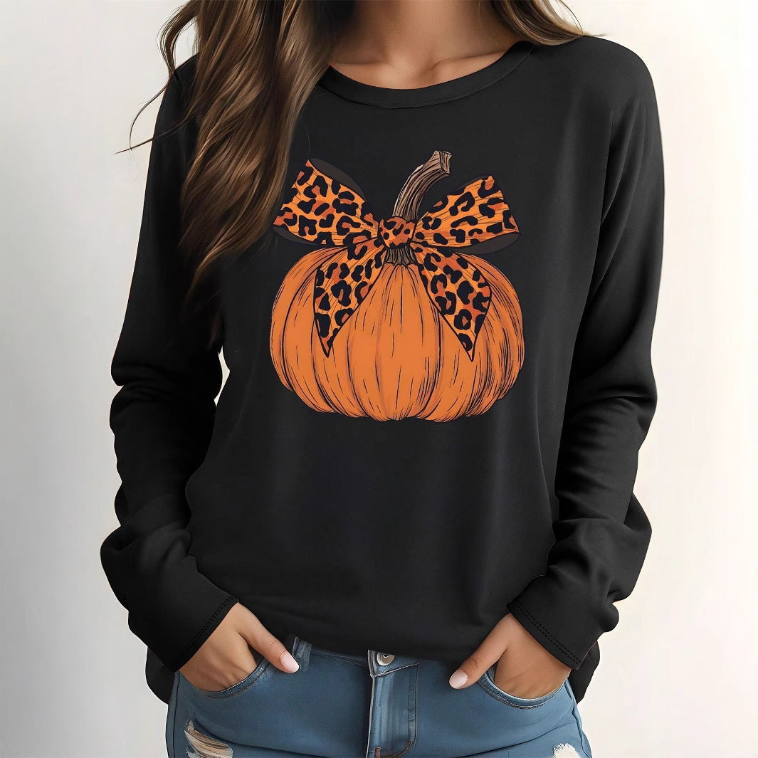 Women's Long-sleeved T-shirt Printed Christmas Halloween