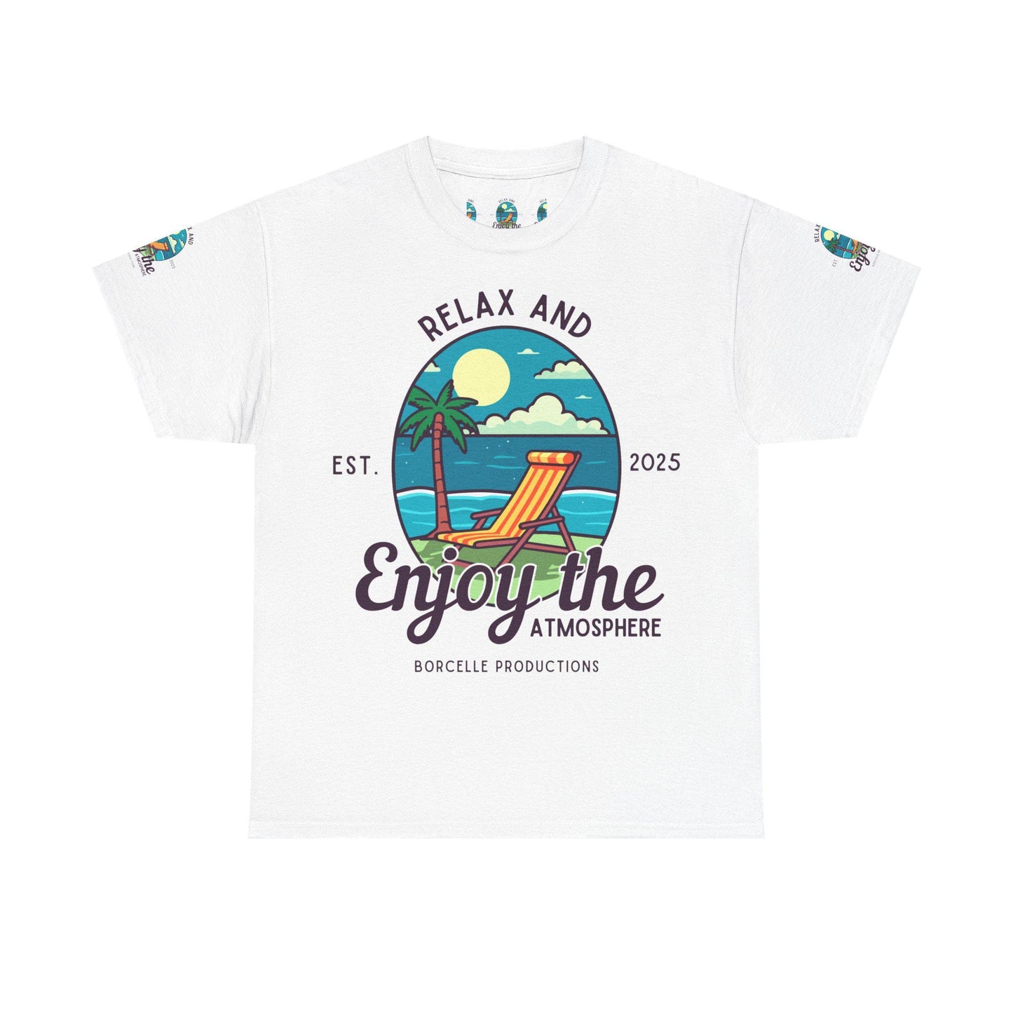 T-Shirt - Relax and Enjoy the Atmosphere, Casual Summer Wear, Beach Vacation Tee, Gift for Chill Lovers, Relaxation Shirt