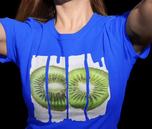 Zesty Kiwi Slice Tee , Fresh Fruit T-Shirt, Summer Apparel, Gift for Foodies, Vegan Fashion, Graphic Cotton Top, Vibrant Fruit T-Shirt