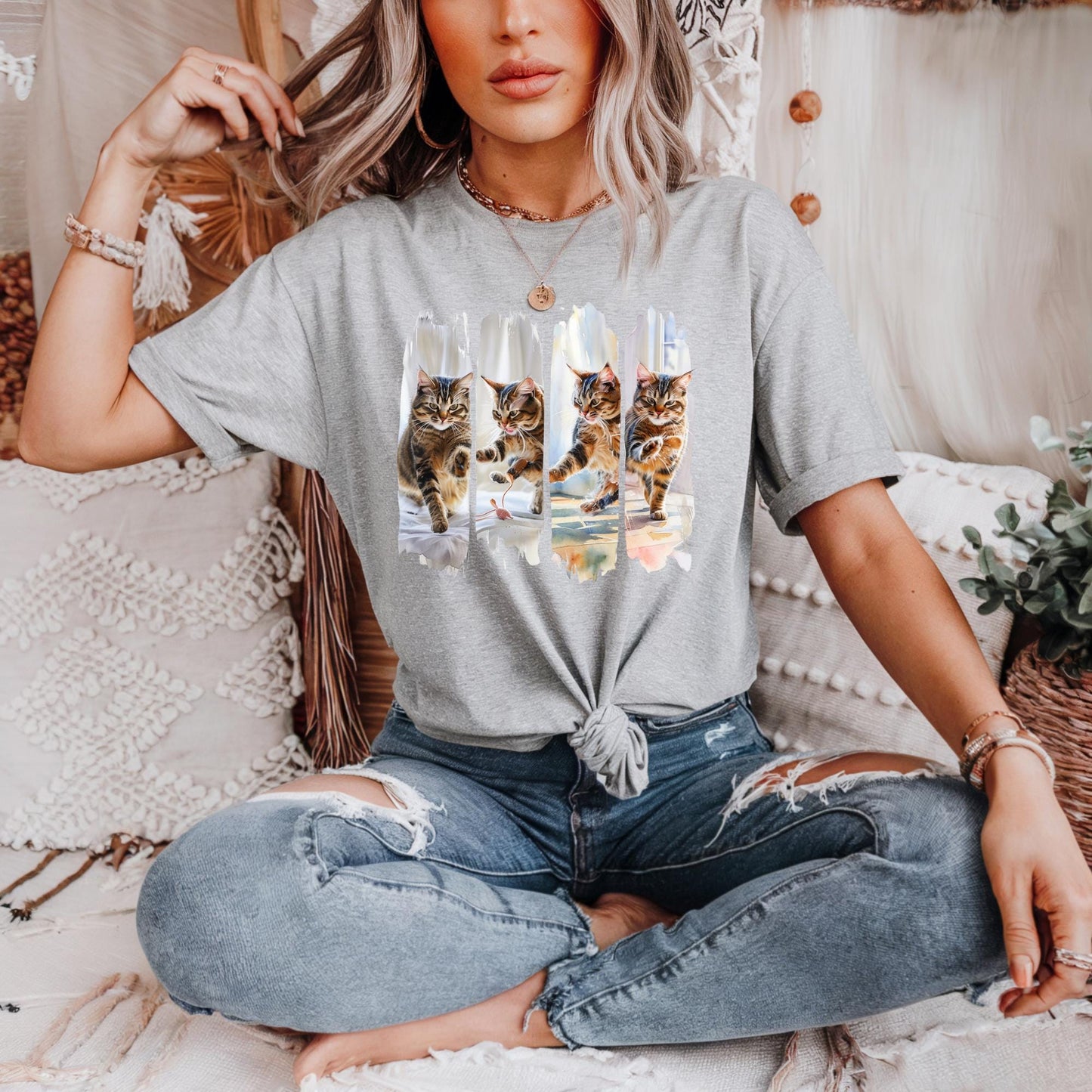 Cat Lovers Unisex Heavy Cotton Tee | Cute Cat Graphic Tee, Animal Lover Gift, Cozy Apparel, Birthday T-Shirt, Fun Everyday Wear