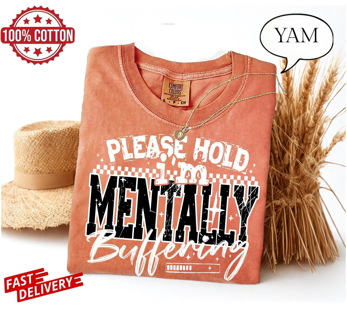 Funny overthinking buffering shirt for introverts, sarcastic brain quote tee, soft unisex mental health cotton t-shirt