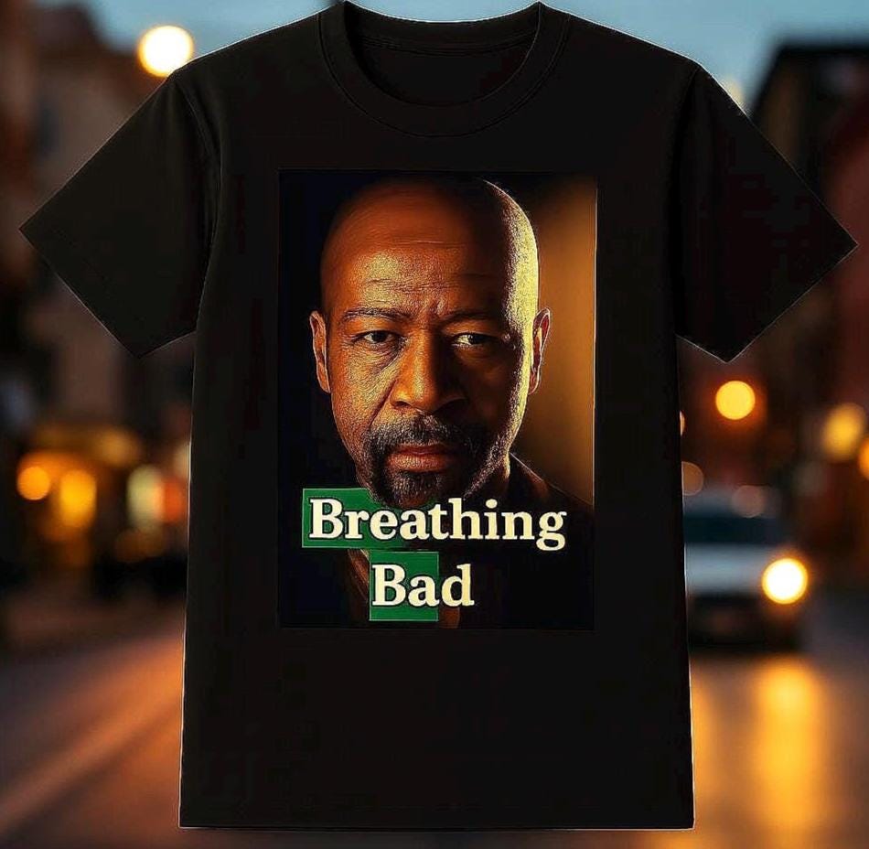 Breathing Bad T-Shirt for Bald Men Funny Parody Tee Bold Bald Man Graphic Black Unisex Shirt, Gift for Him Meme Humor Apparel