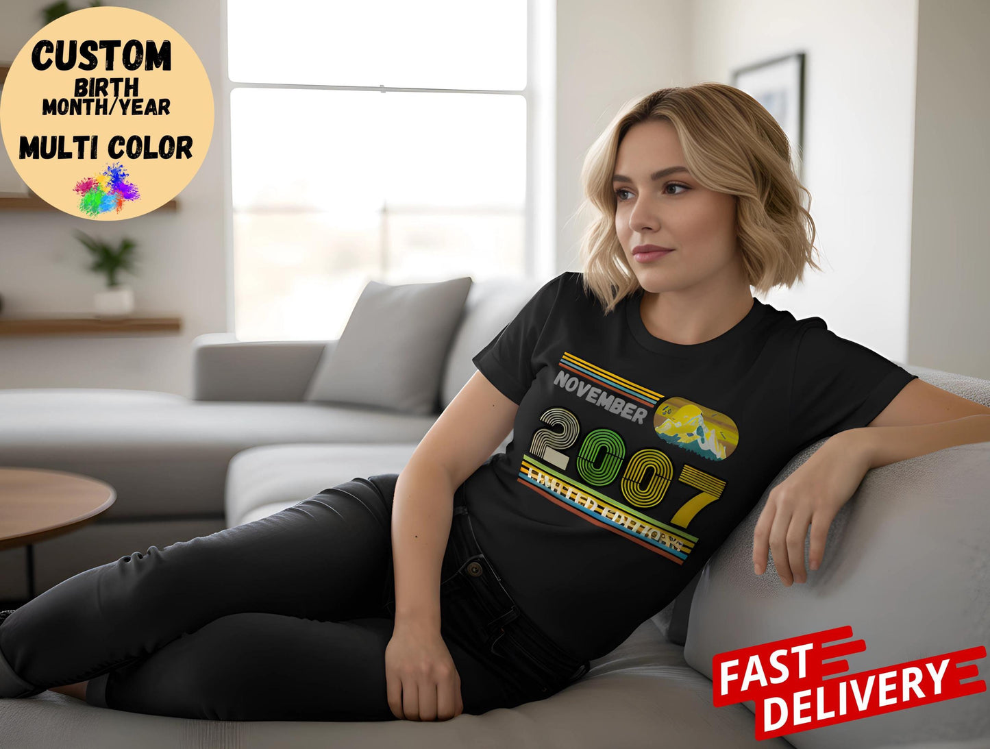 2007 Birthday T-Shirt, 18th Birthday Gift, Vintage Born in June Tee, Retro Unisex Shirt, Anniversary Outfit, Party Top for Men and Women