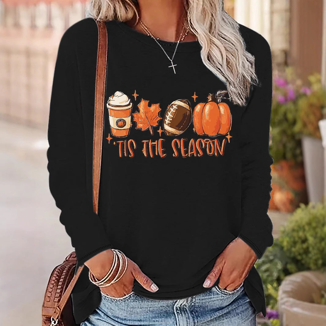 Women's Long-sleeved T-shirt Printed Christmas Halloween