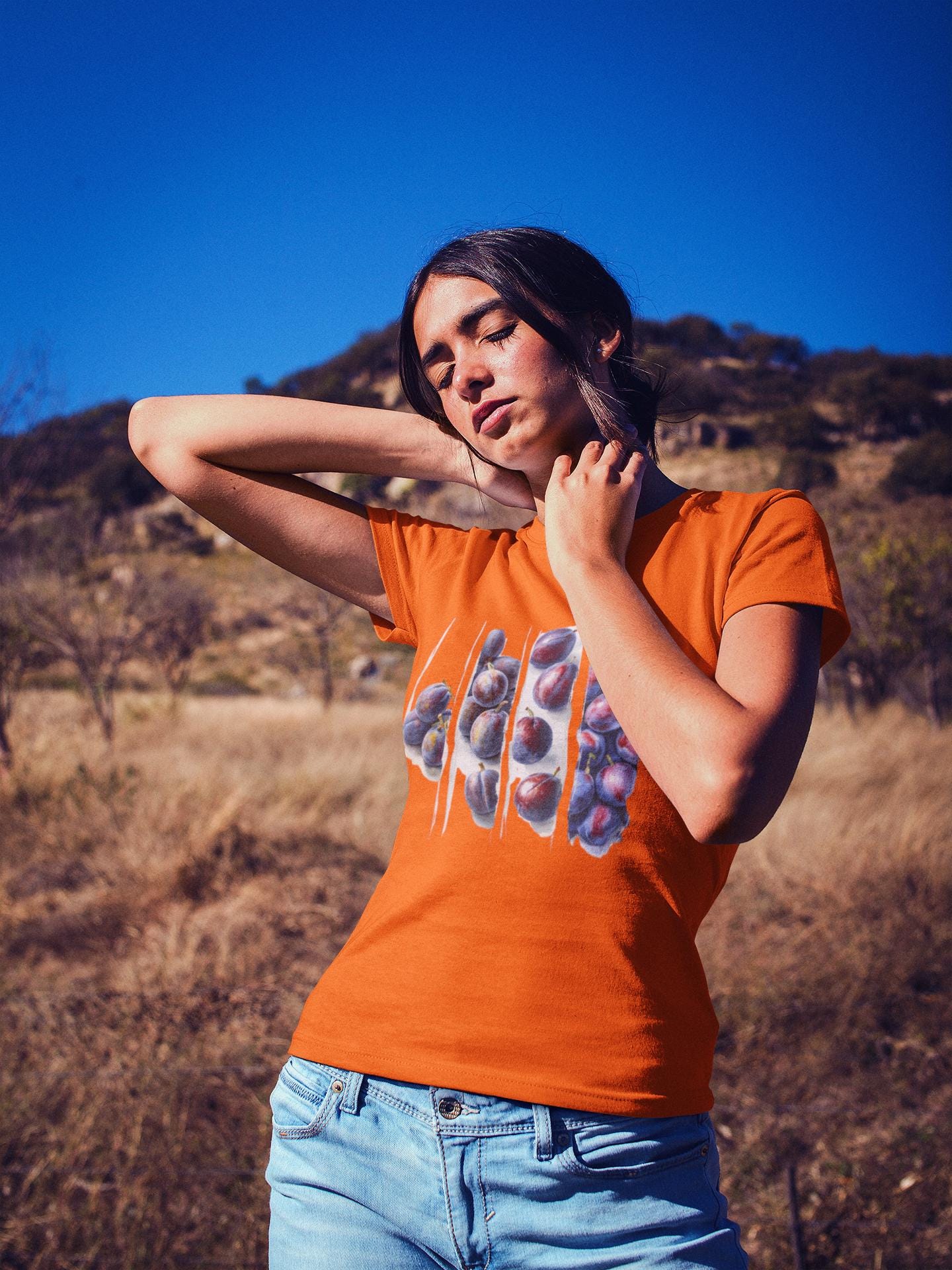 Rich Plum Harvest Tee, Stylish Unisex Cotton Tee with Patterned Design, Casual Wear, Graphic Tee, Gift for Him/Her, Unique Art T-Shirt