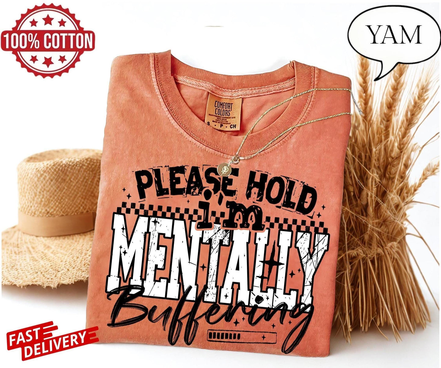 Overthinking buffering shirt, introvert unisex oversized tee with sarcastic brain quote for mental lag days, stress relief and soft style