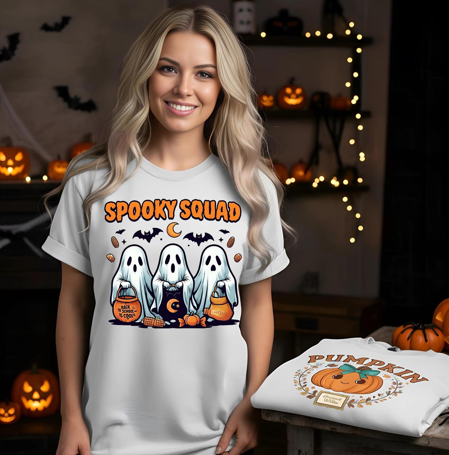 Spooky Squad TShirt Group Halloween Shirt for Friends Best Friend Spooky Gift Matching Horror Tee Funny Ghost Crew Apparel for Spooky Season