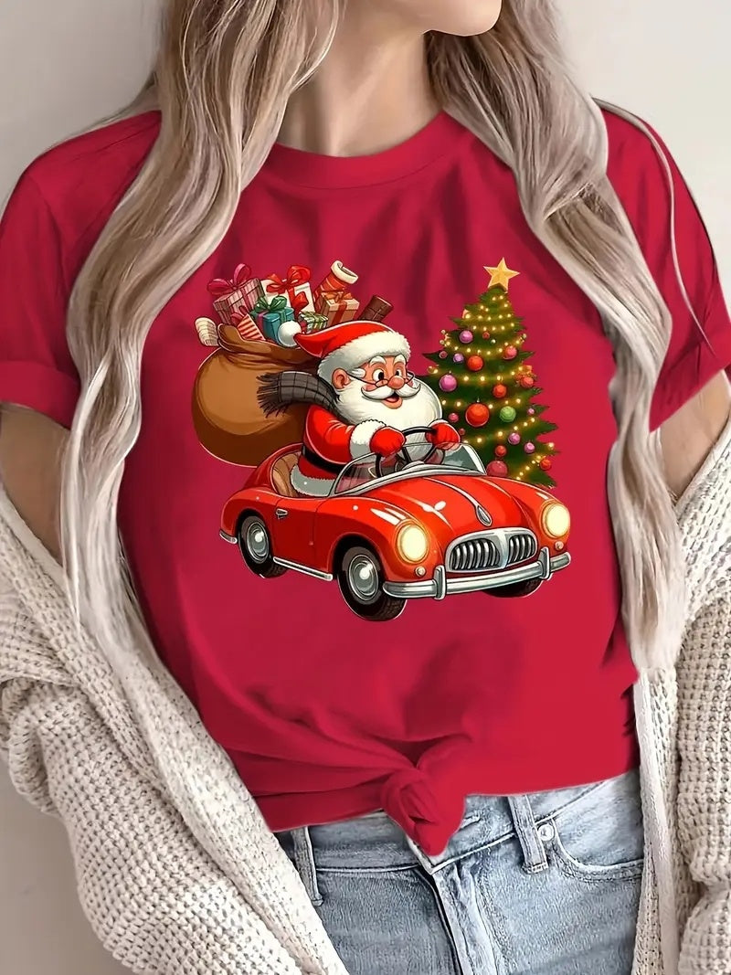 Christmas Tree Printing Casual All-match T-shirt Party