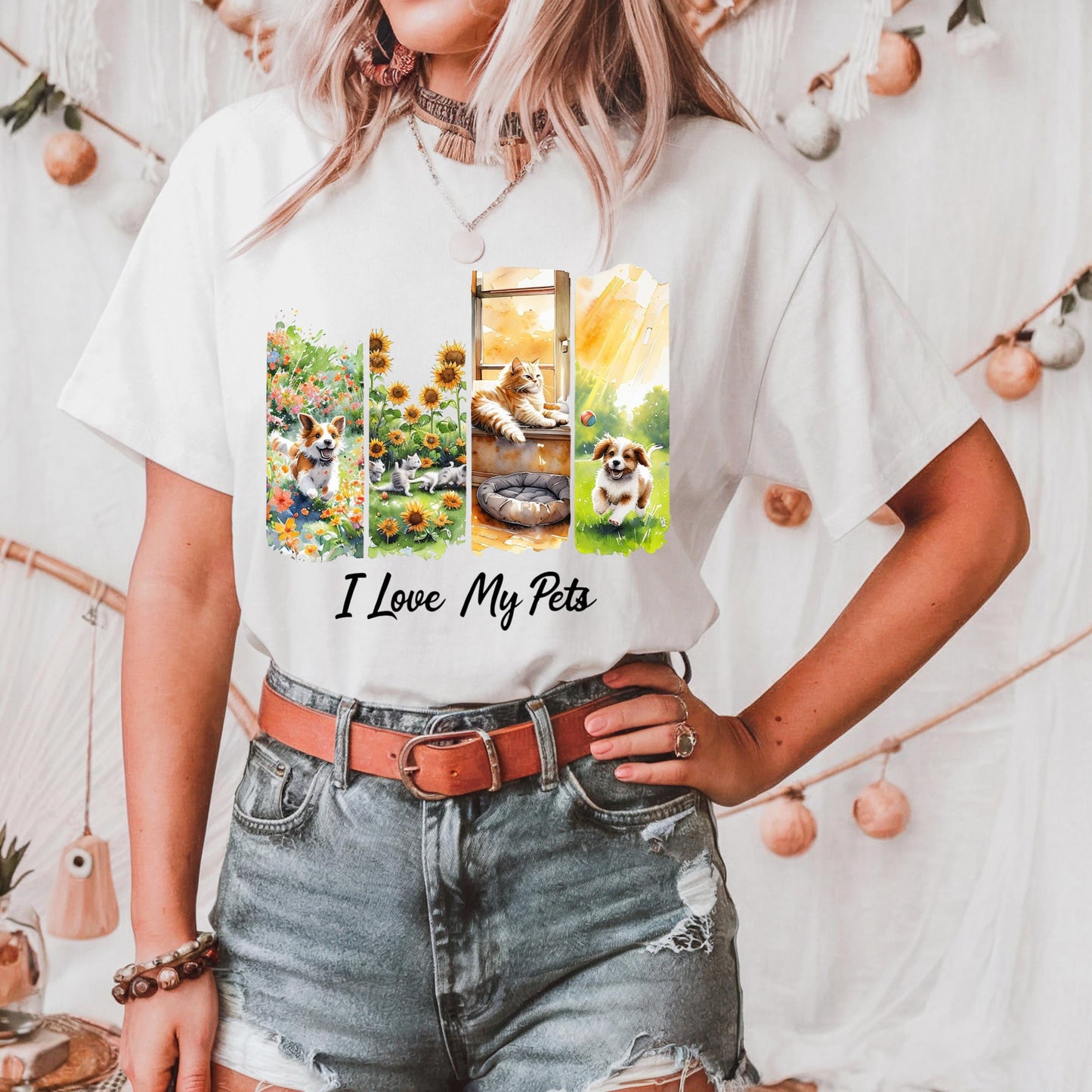Unisex Heavy Cotton Tee with 'I Love My Pets' Design - Perfect Gift for Pet Lovers, Casual Wear, Animal Lovers, Gift for Friends,