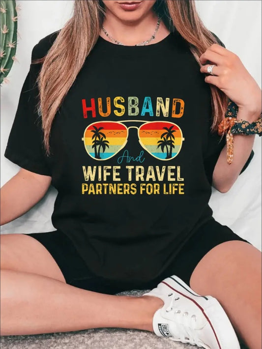 Travel Partners For Life Women's Tee - Casual Crew Neck, Short Sleeve, Breathable Summer Top