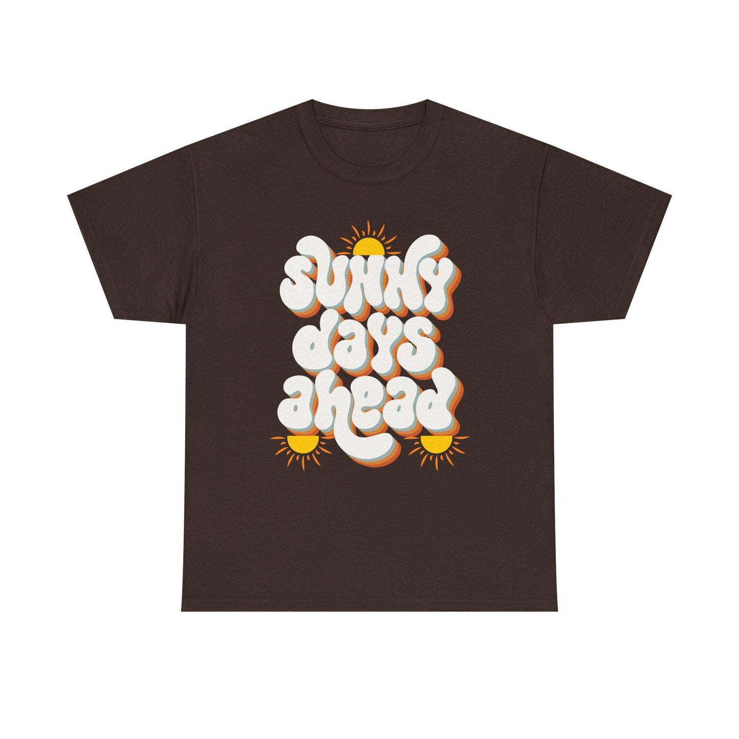T-shirt Sunny Days Ahead Unisex Heavy Cotton Tee, Graphic T-Shirt, Summer Vibes Shirt, Casual Wear, Gift for Friends, Positive Quote Tee