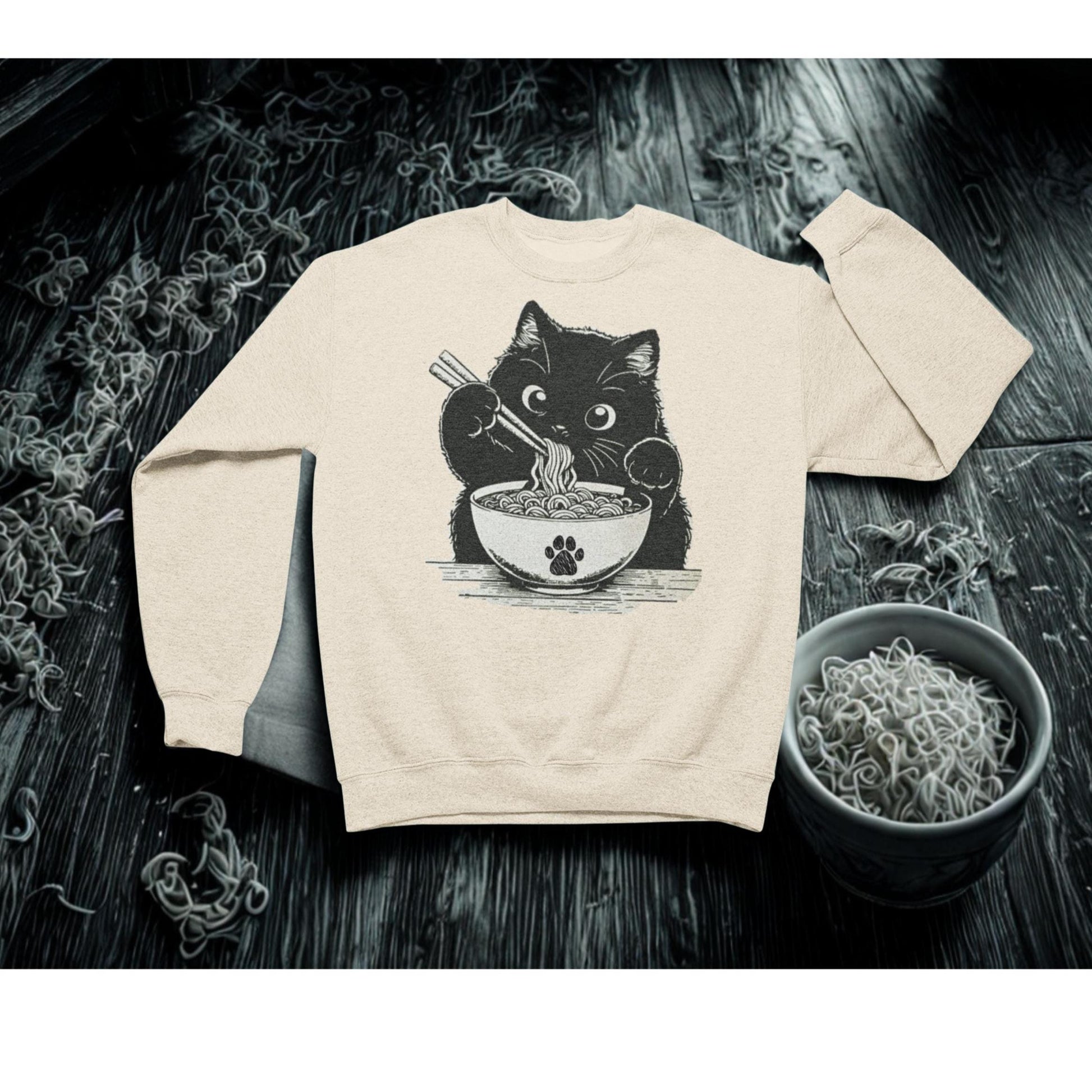 Noodle Cat Shirt, Cat Sweatshirt, Ramen Cat Shirt, Cat Mom Shirt, Cat Tee, Cat Lover Shirt, Animal Lover Tee, Cat Lovers Tee, Gift for Mom