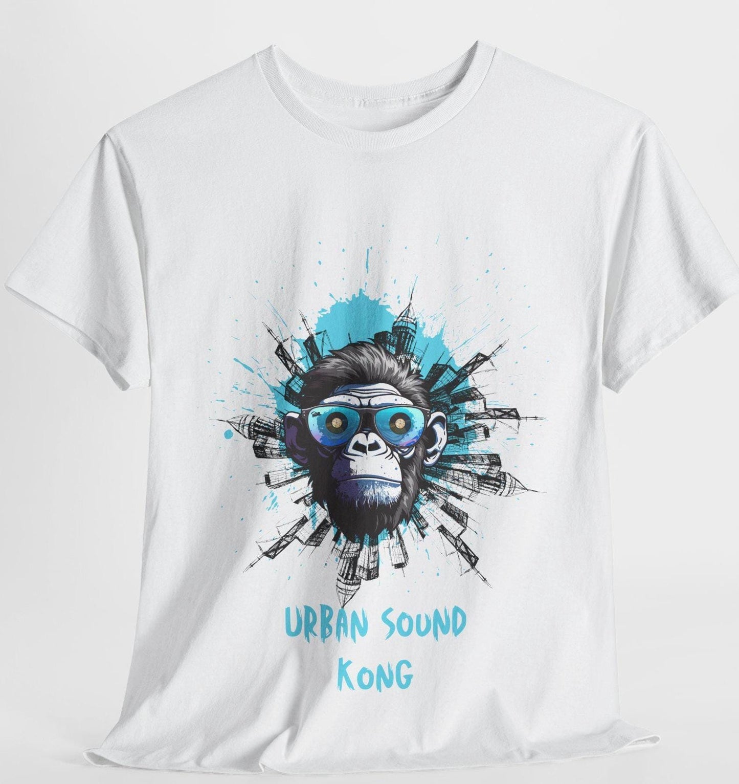 T-shirt Urban Sound Monkey Graphic Tee, Fun Unisex Heavy Cotton Shirt, Hipster Urban Wear, Street Style Outfit, Cool Gift for Teens