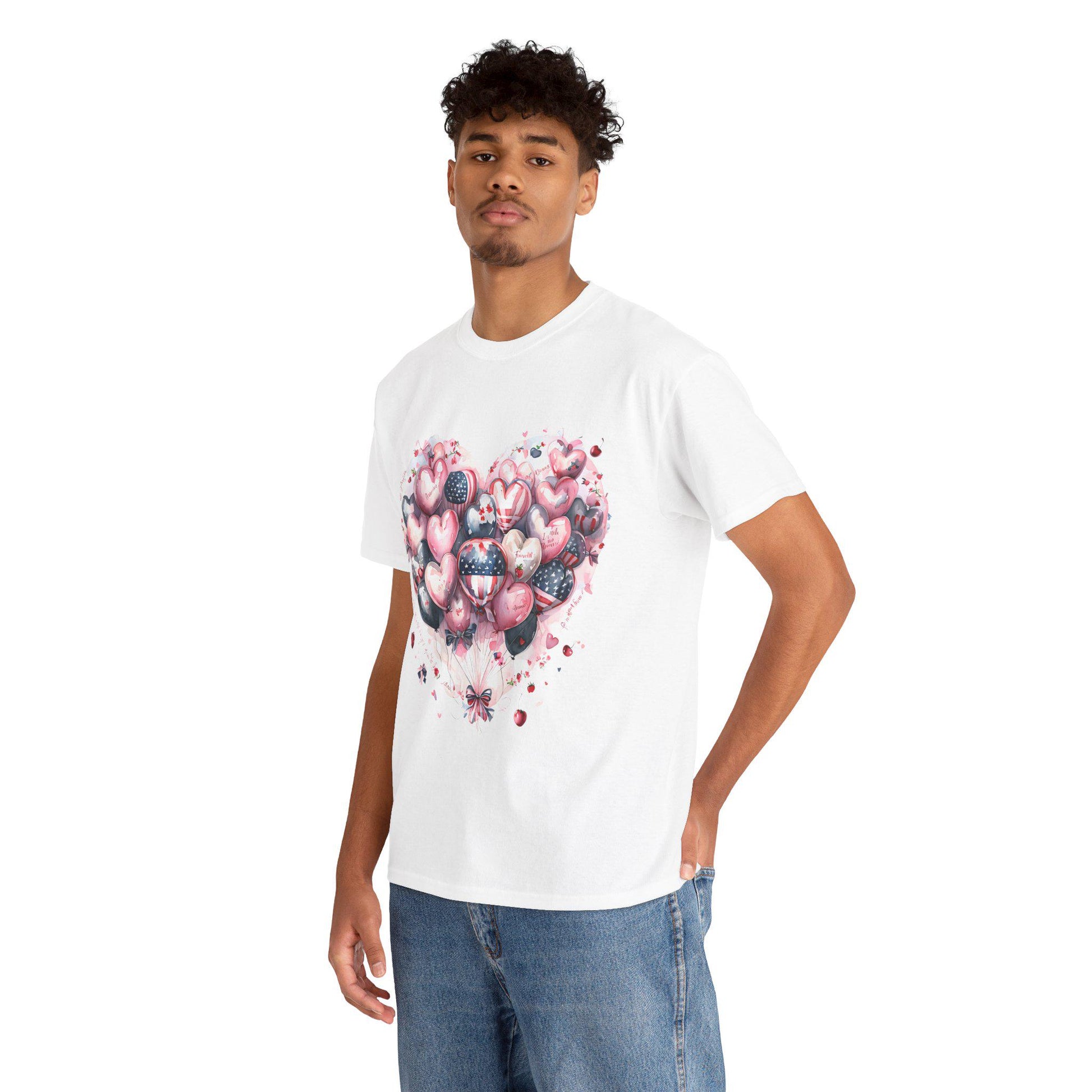 Romantic Heart Design Tee for Everyday Love, Cute Gift for Him or Her, Valentine's Day, Anniversary, Casual Wear, Comfortable Unisex T-Shirt