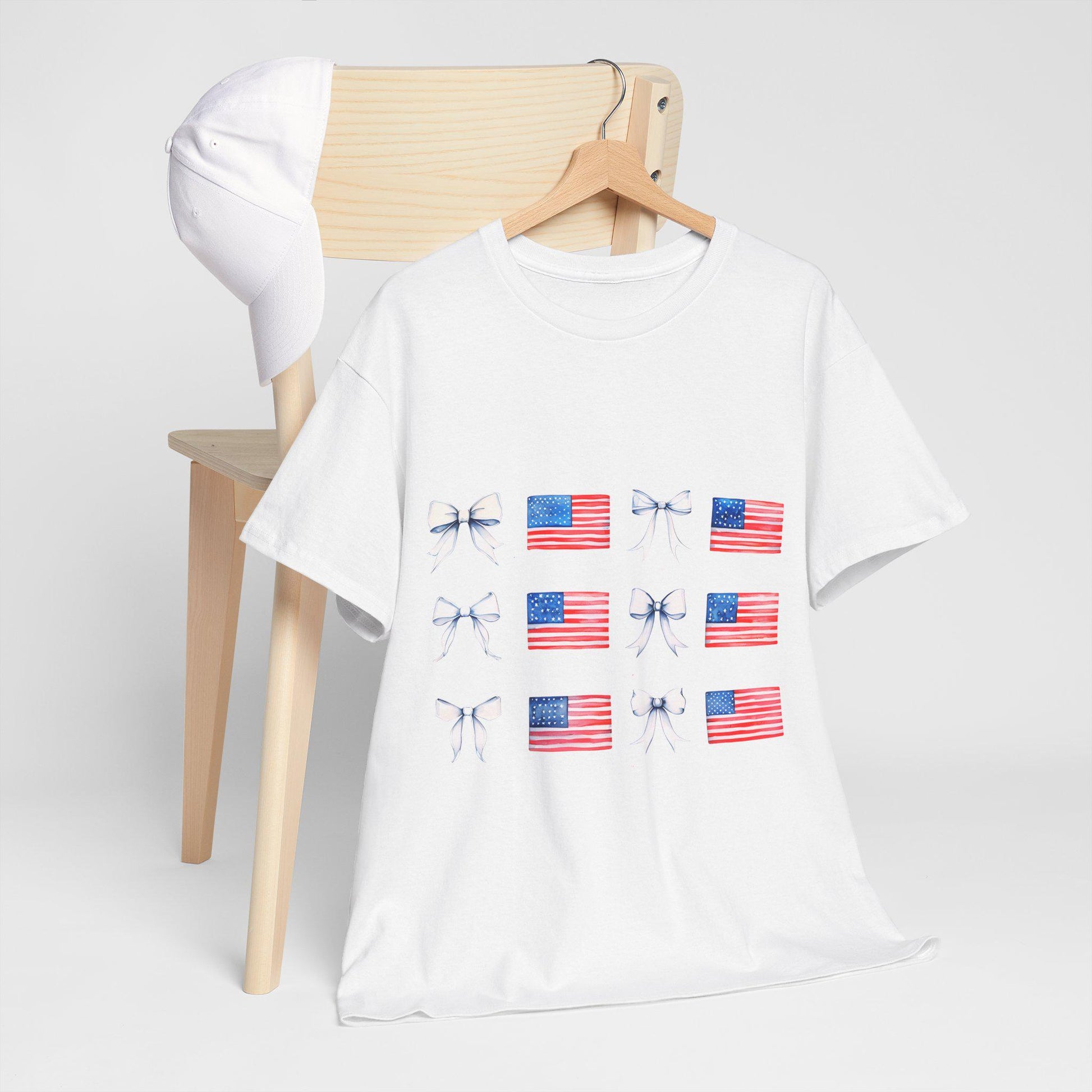 Patriotic Dragonfly T-Shirt - Unisex Heavy Cotton Tee, USA Flag Design, Independence Day, Summer BBQ, Casual Wear, Gifts for Him/Her