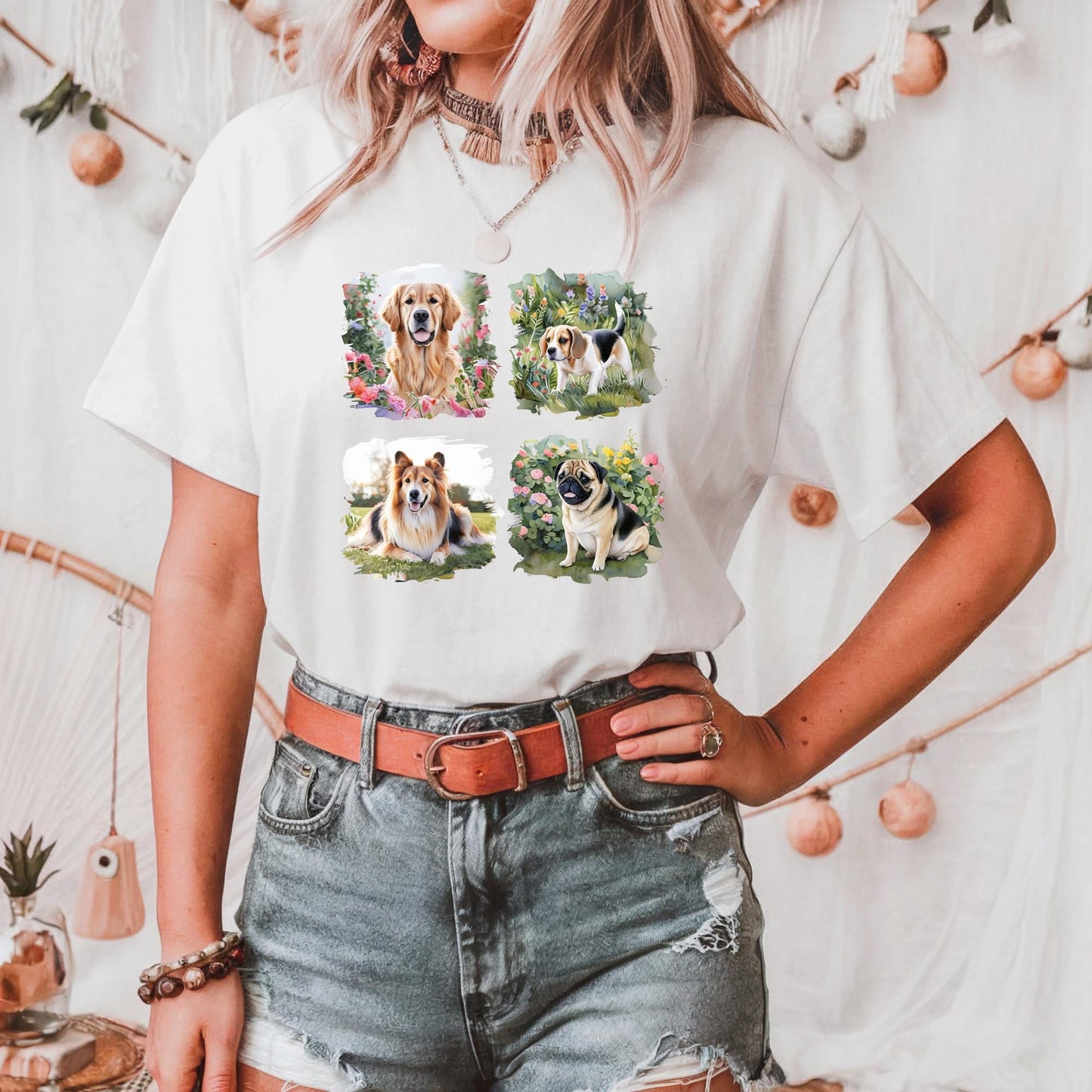 Dog Lovers Unisex Heavy Cotton T Shirt Cute Canine Graphic Tee Pet Enthusiasts Gift Casual Wear Animal Lovers Top Pet Owner Day Out gift