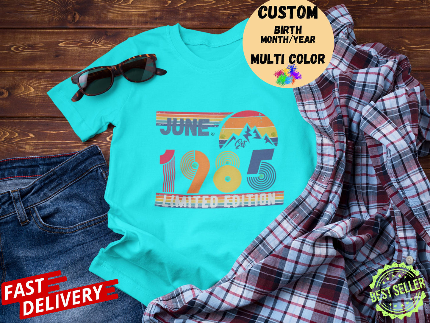 50th Birthday Retro Shirt, 1975 Birthday Sweatshirt Gift, 50 Years Bday Number Hoodie for Women / Men, Fifties Bday Tee For Wife Or Husband