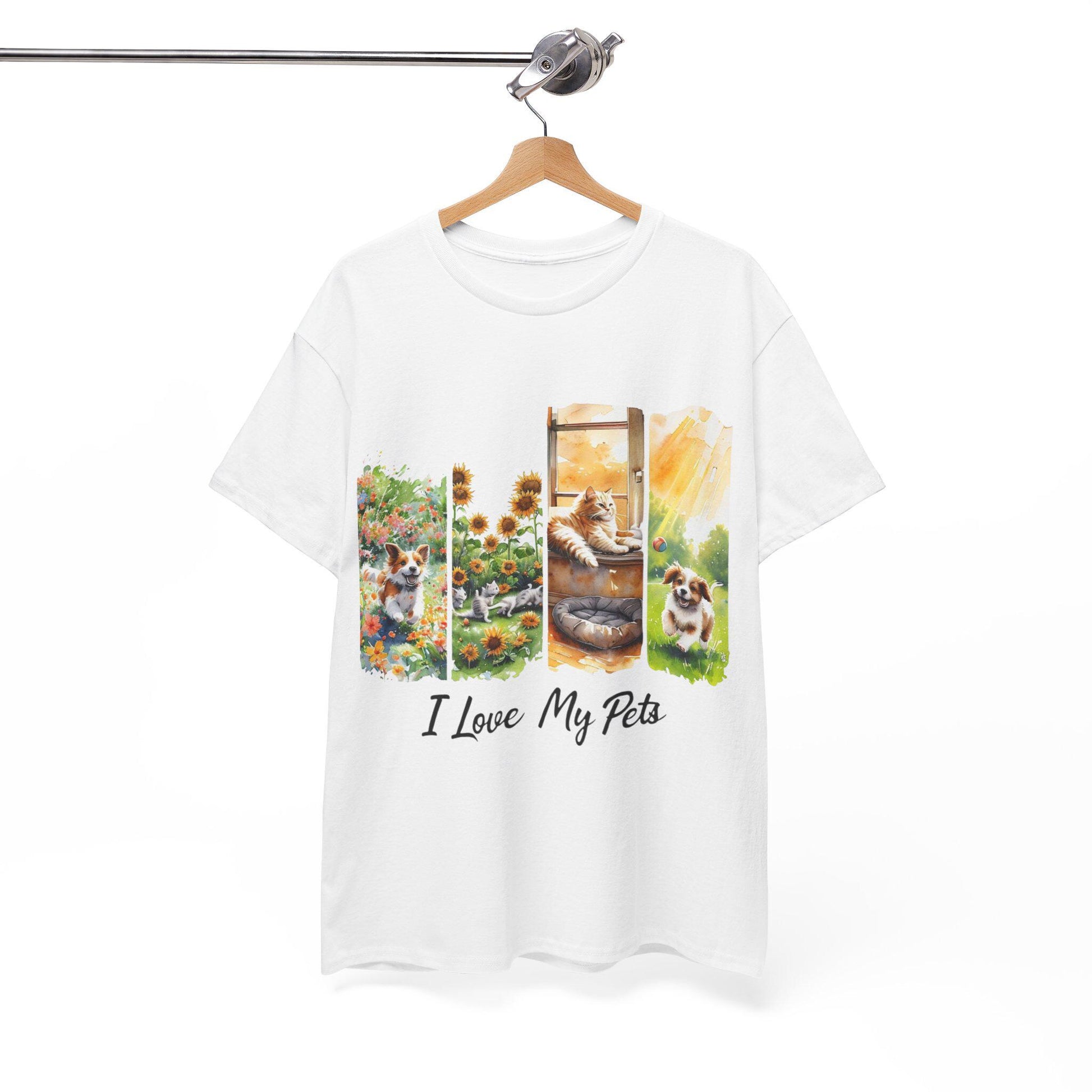 Unisex Heavy Cotton Tee with 'I Love My Pets' Design - Perfect Gift for Pet Lovers, Casual Wear, Animal Lovers, Gift for Friends, [...]