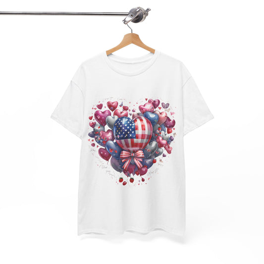 Love Heart Balloons and Fruit Tee, Cute Valentine's Day Shirt, Amore T-Shirt, Romantic Italian Tee, Heart Shape Balloons Shirt, Love Letter