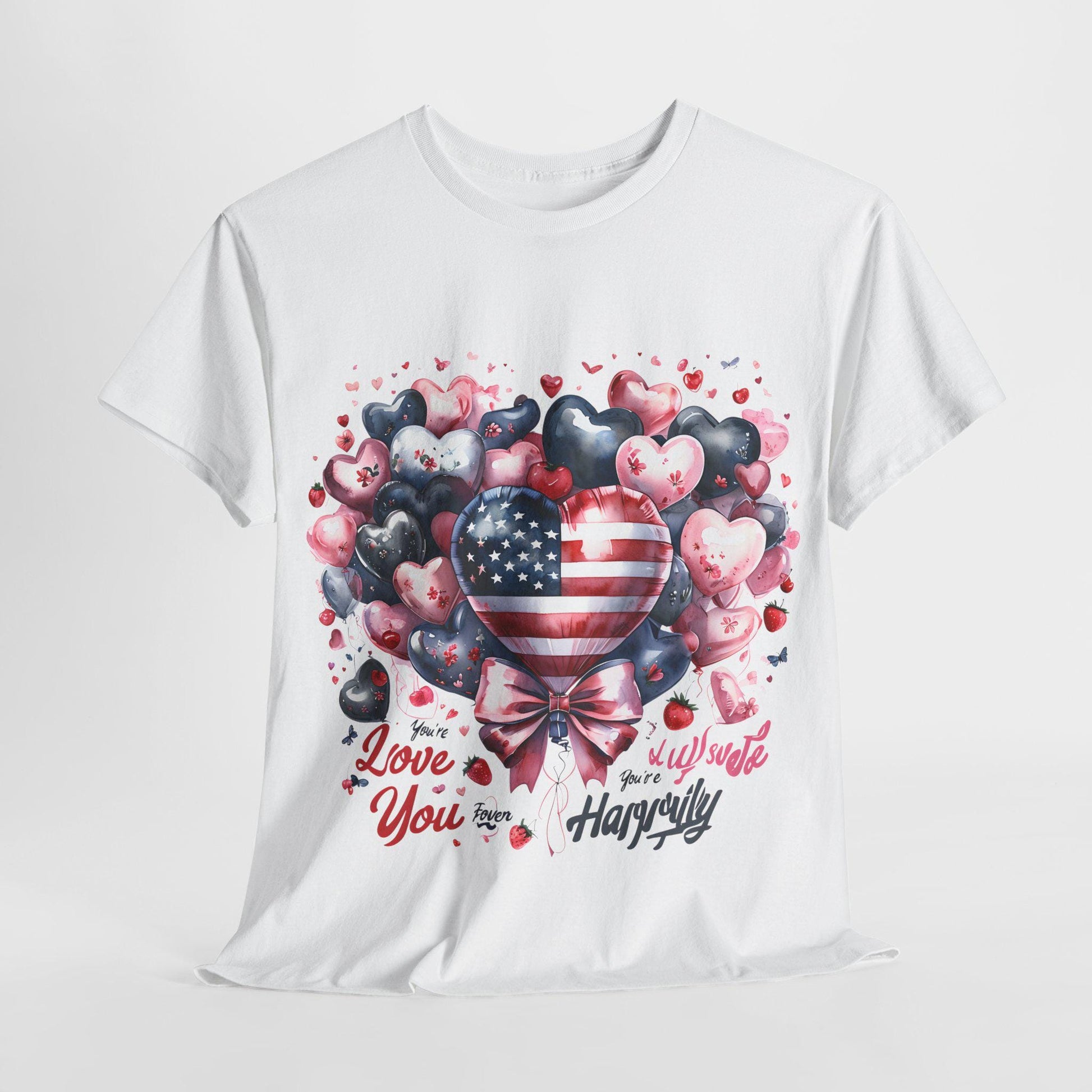 Heart Shape and Love Quotes Balloons T-Shirt, Cute Romantic Graphic Tee, Couples Gift Apparel, Italian Love Sentiments Shirt, Valentine's