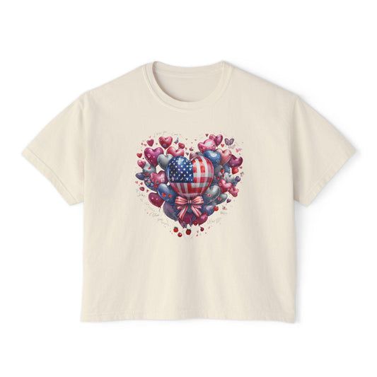 Love Heart Women's Boxy Tee, Valentine's Day Gift Shirt, Comfortable Casual Wear, Gift for Her, Love Inspired T-Shirt