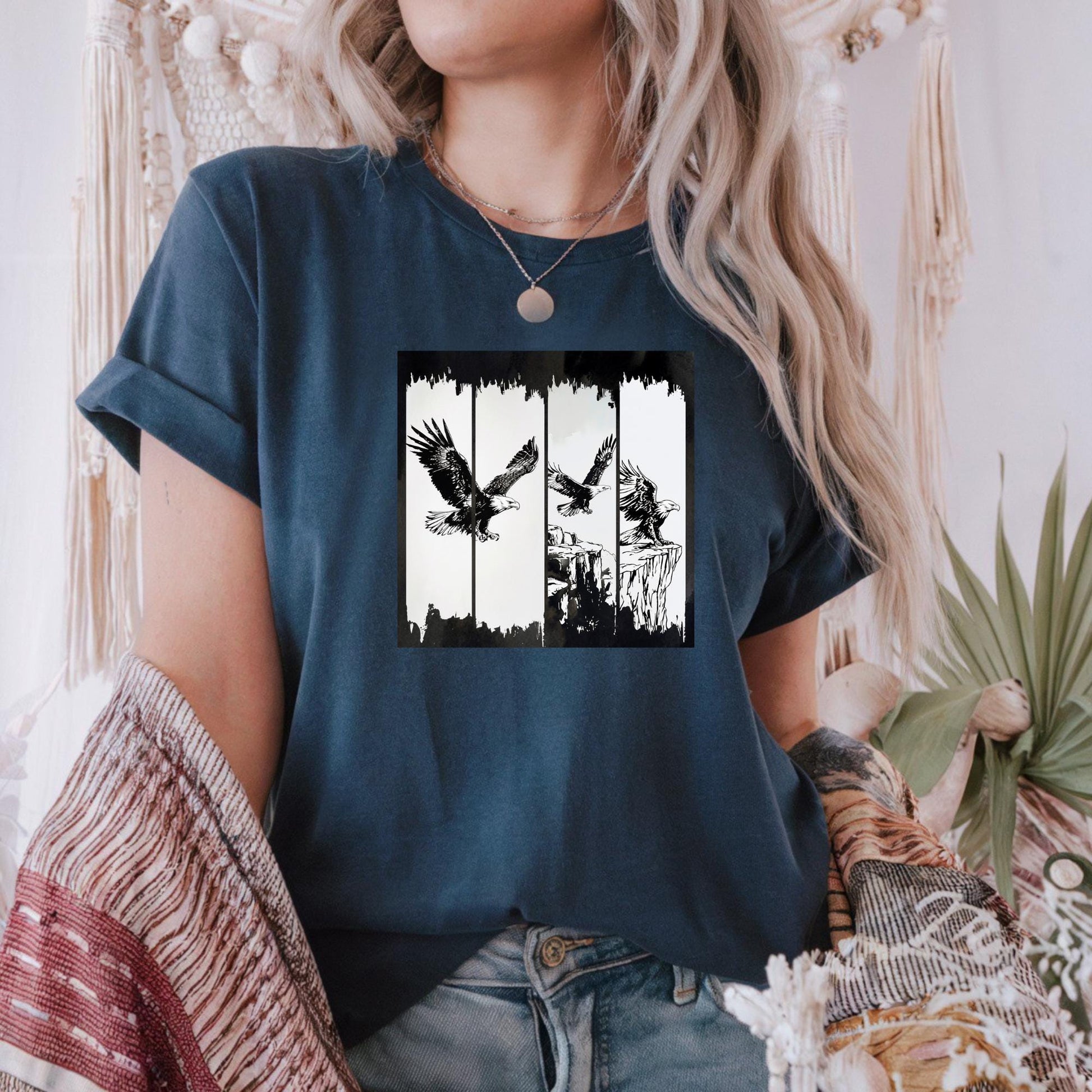 tylish Bird Graphic Tee Majestic Eagle T Shirt Nature Lover Gift Casual Summer Wear Eco Friendly Apparel Unique Art Top For Men Women