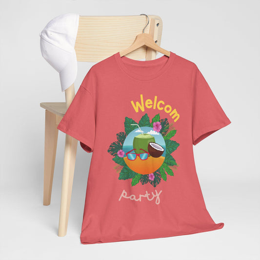 Welcome Party Unisex Heavy Cotton Tee, Tropical Summer Shirt, Casual Party Attire, Fun Outdoor Celebration Shirt, Vacation Tee, Beach [...]