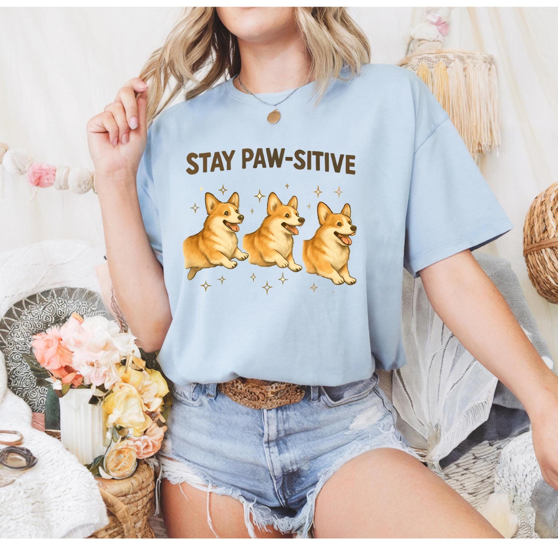 Stay Paw Sitive T Shirt Pet Lovers Funny Dog Cat Graphic Tee Unisex Cotton Top Cute Animal Gift Positive Vibe Apparel For Men Women