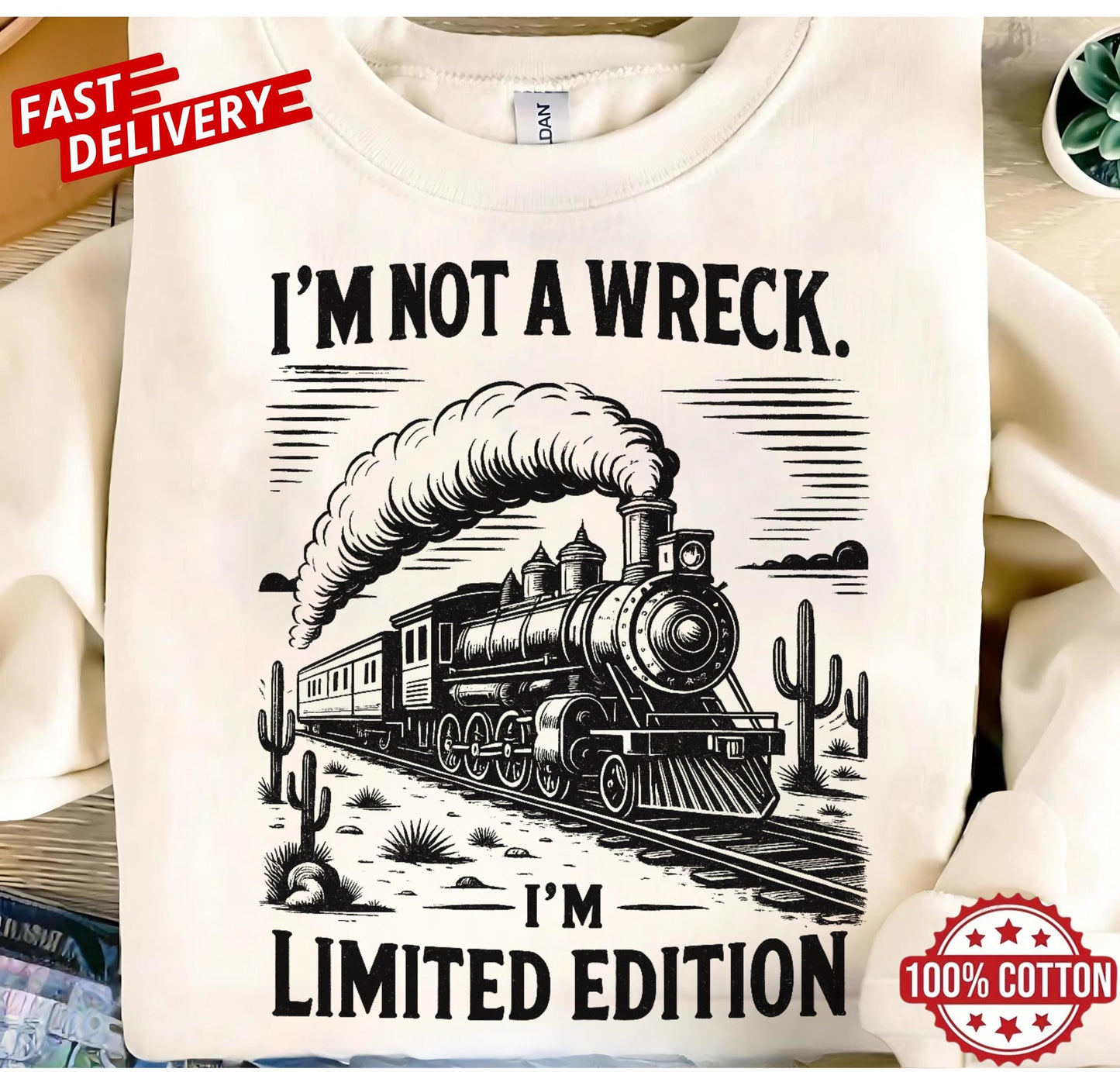 Funny Train T Shirt Im Not A Wreck Im Limited Edition Vintage Retro Unisex Tee Railroad Lovers Gift Idea Casual Humor Graphic Top