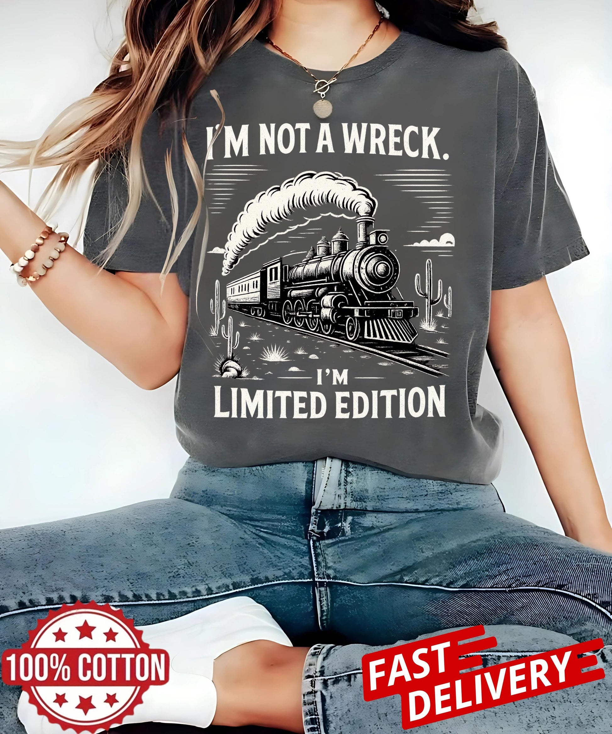 Limited edition train humor tee, vintage funny railroad shirt for men women, sarcastic quote oversized t-shirt