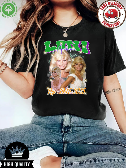 Vintage Loni Anderson RIP 1945–2025 Tribute Tee | Fan Gift Celebrity Memorial T‑Shirt | WKRP in Cincinnati Retro Bootleg Shirt