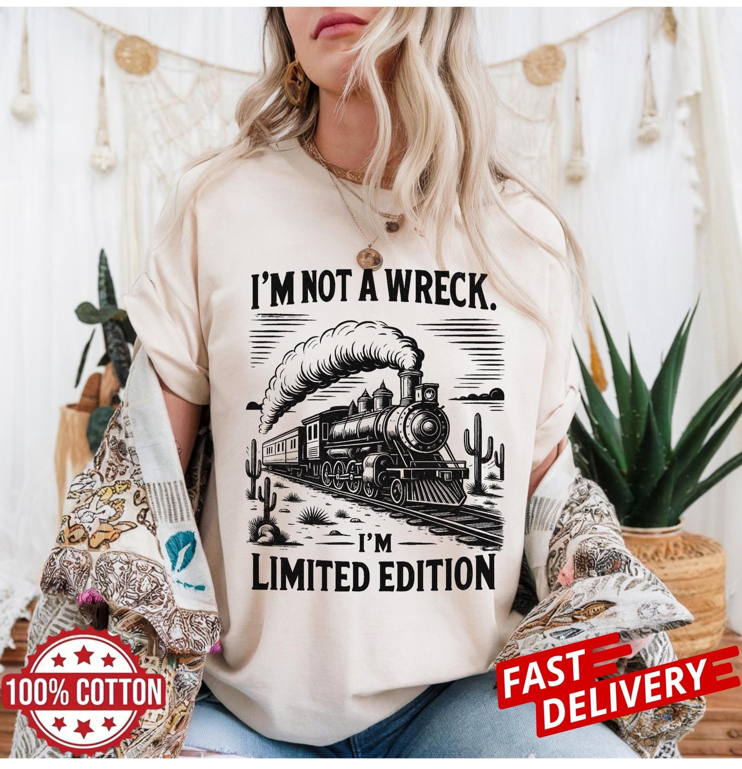 Funny Train T Shirt Im Not A Wreck Im Limited Edition Vintage Retro Unisex Tee Railroad Lovers Gift Idea Casual Humor Graphic Top