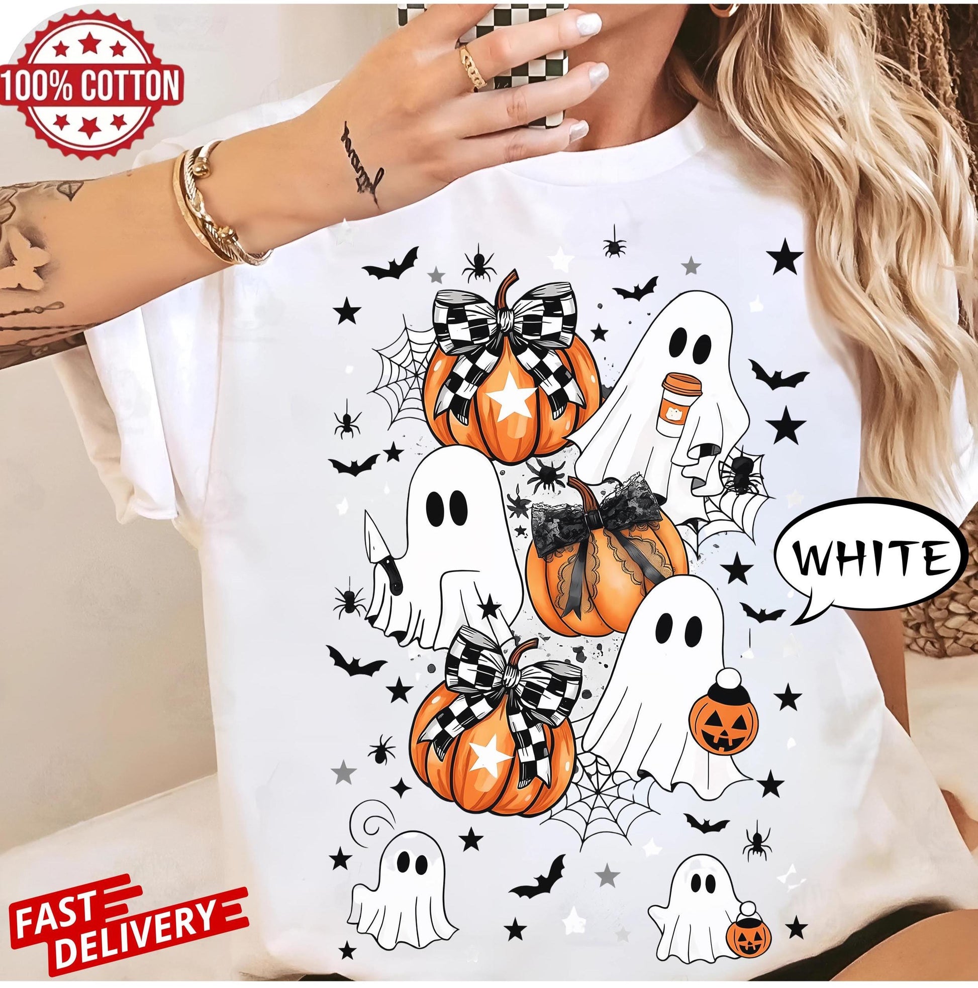 Halloween Pumpkin T-shirt,Ghost Pumpkin tee,Coquette HallowBoween shirt,Halloween,Pumpkin Bow schirt,Halloween shirt ,Pumpkin Bow tee