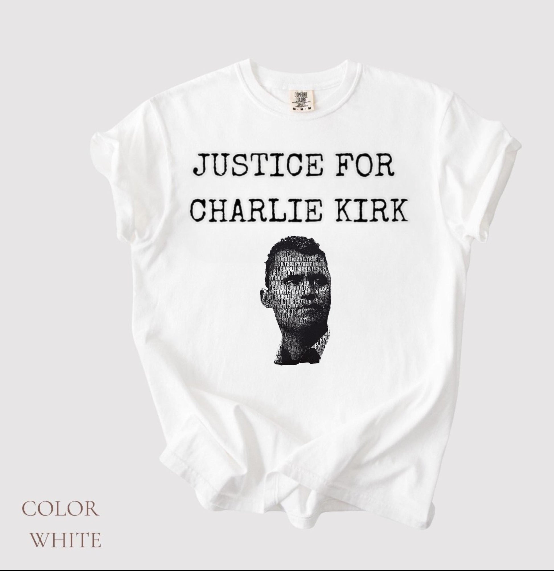 Justice For Charlie Kirk Graphic Tee Shirt Bold Statement T-Shirt Freedom Shirt Everyday Life Positive Vibes Charlie kirk shirt
