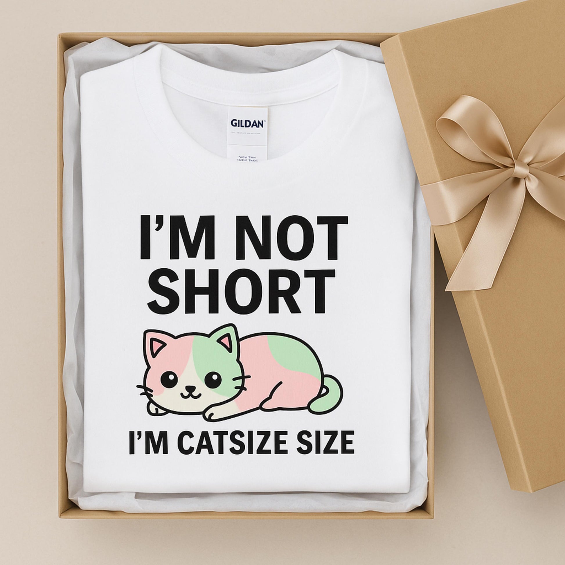 Funny Cat T Shirt Im Not Short Im Catsize Size Cute Kitty Cartoon Graphic Tee White Unisex Humor Gift For Cat Lovers Cat Mom Dad Shirt