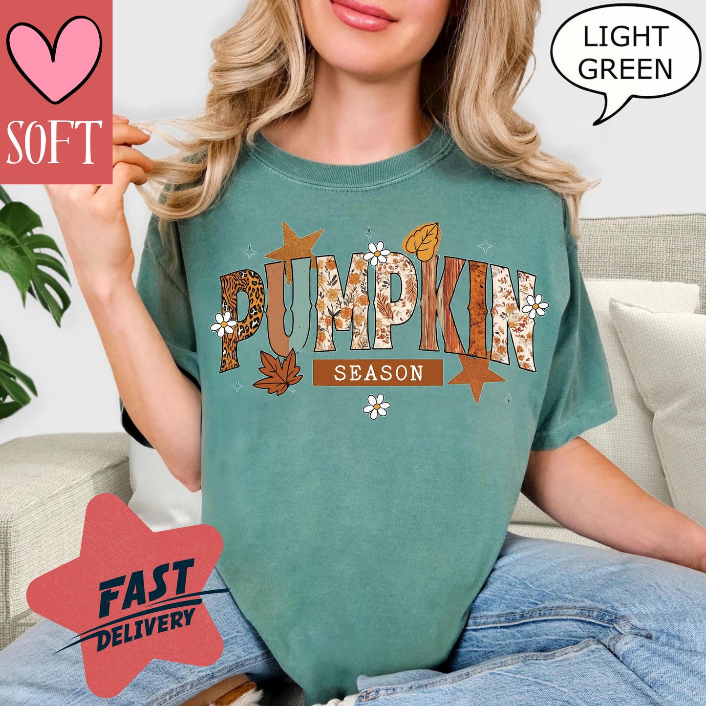 Comfort Colors® Pumpkin Season Shirt Retro Fall Graphic Tee Vintage Autumn Leaves T Shirt Cozy Thanksgiving Outfit For Women And Men