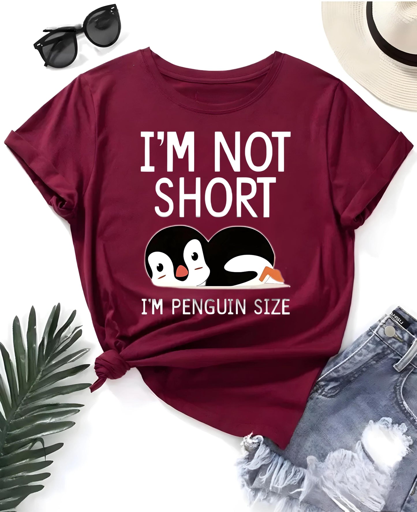 Funny Penguin T Shirt Im Not Short Im Penguin Size Cute Cartoon Graphic Tee Unisex Casual Top Penguin Lover Shirt Nerd Geek Gift For Him Her