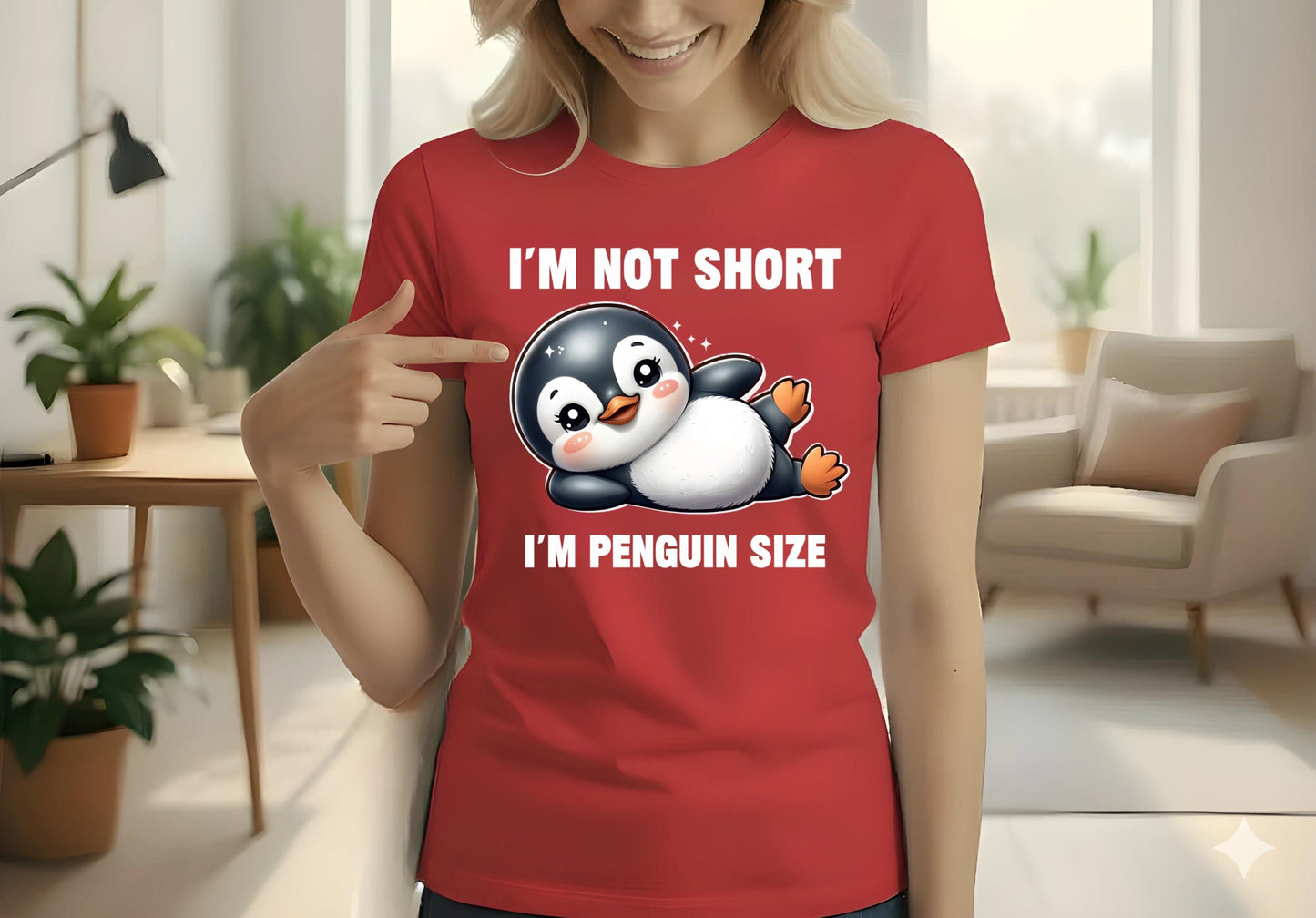 unny Penguin T Shirt Im Not Short Im Penguin Size Cartoon Graphic Tee Grey Unisex Penguin Lover Shirt Nerd Geek Gift For Him Her
