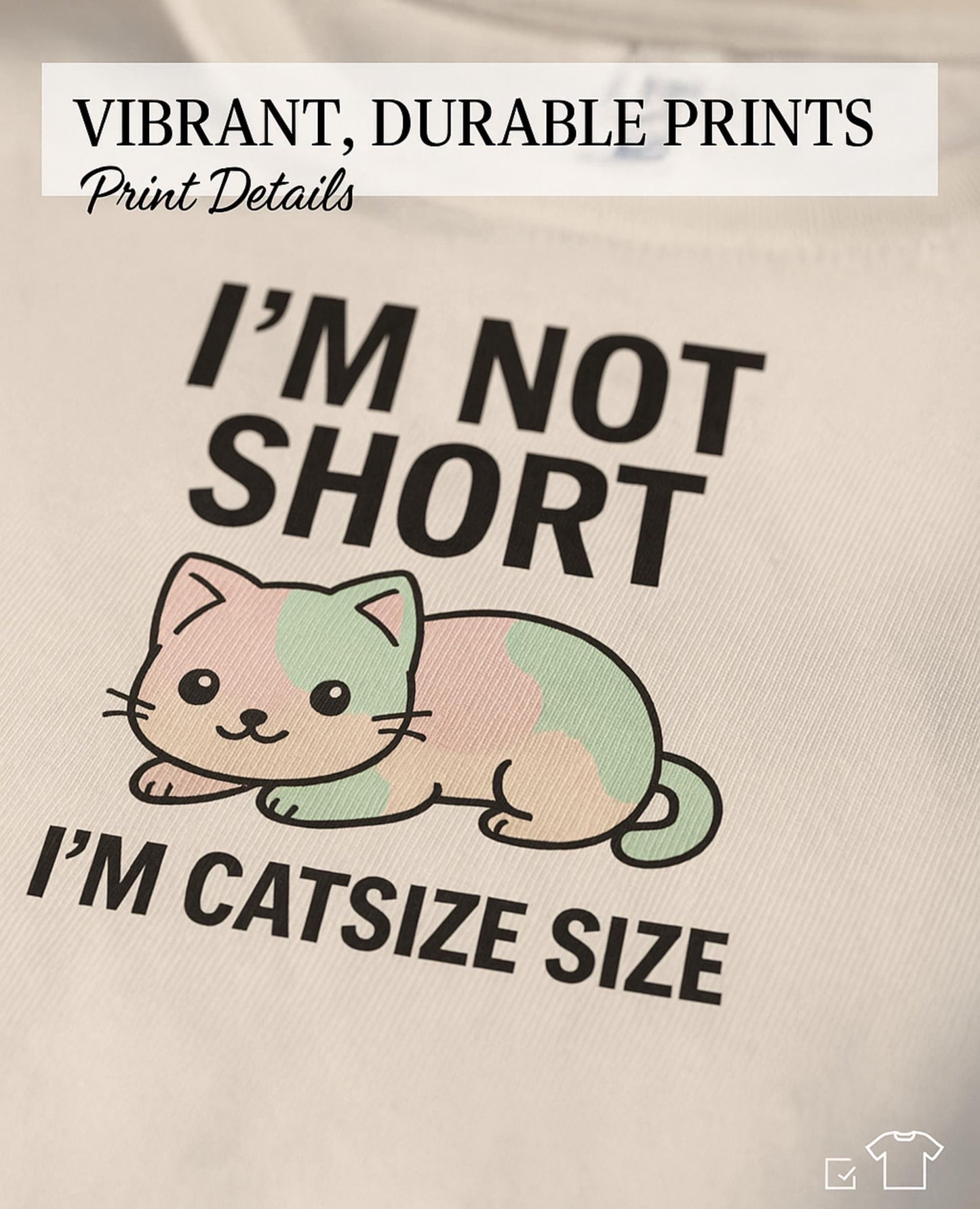 Funny Cat T Shirt Im Not Short Im Catsize Size Cute Kitty Cartoon Graphic Tee White Unisex Humor Gift For Cat Lovers Cat Mom Dad Shirt